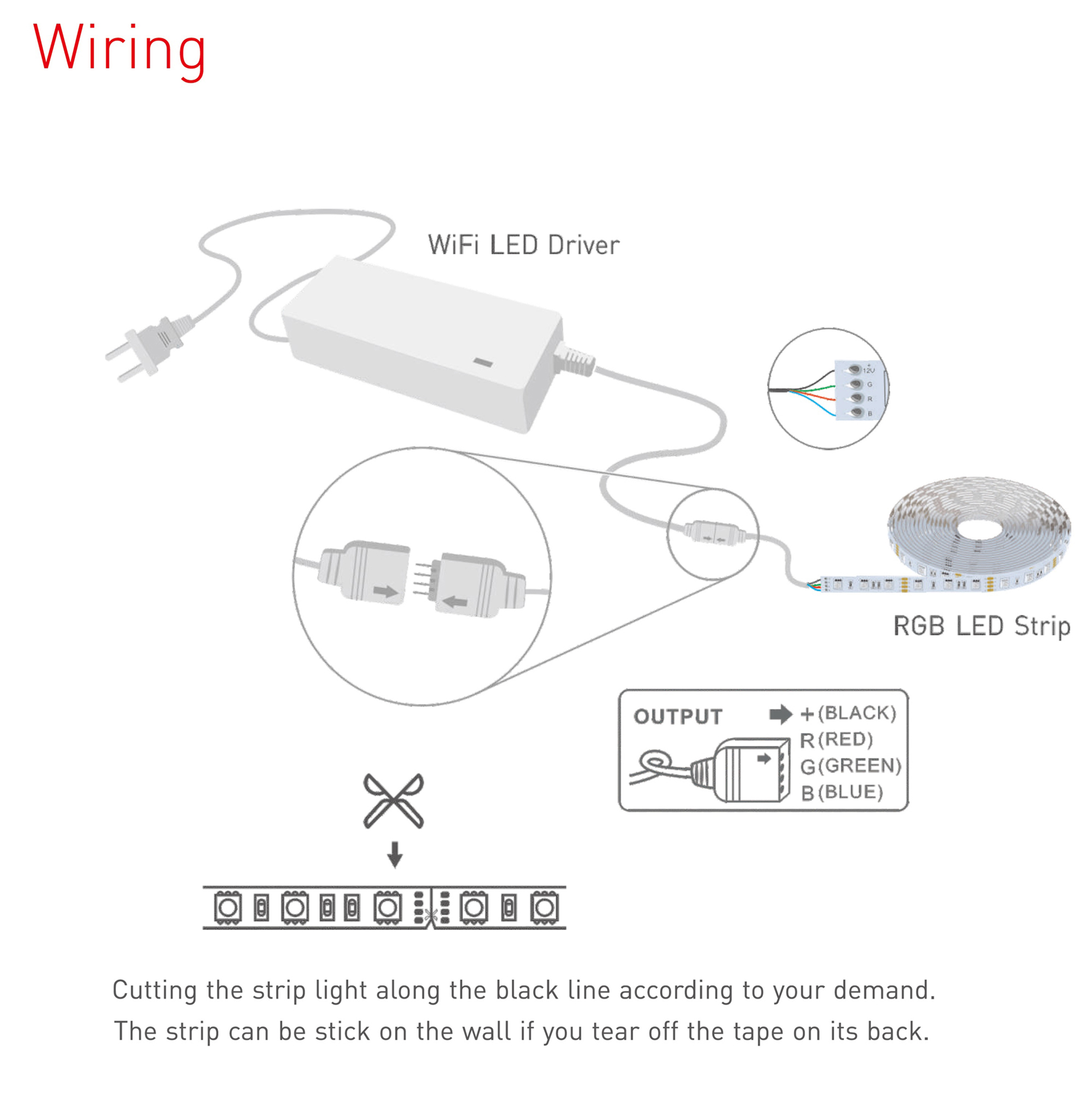 Smart Home RF 10meter RGB kit, 70W 24Vdc , Android and IOS interface, 30 m RF range, IP44. WFRGB-10M  LTECH Smart home